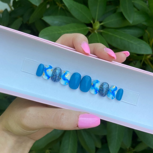 “Blue Smoke🌿” - Press On Nails - Picture 4 of 7